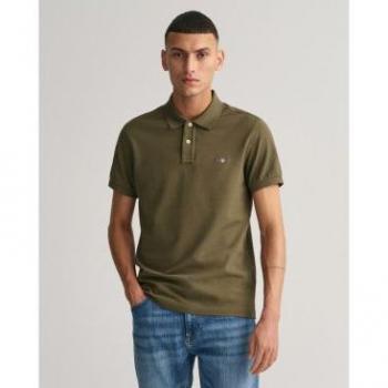 Polo Gant Algodón Manga Corta Verde XL