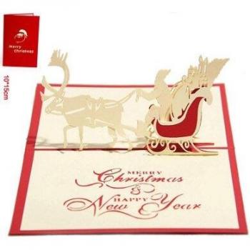Bendiciones Navideñas 3D: Tarjeta Árbol de Celebración