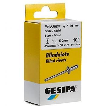 Gesipa 1464831 Rivetto 4 mm x 10 mm Acciaio inox Alluminio 100 pz