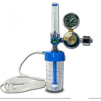 Medidor de flujo de oxígeno con tubo largo (205 cm) y control de presión