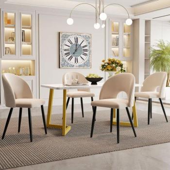 Tavolo e Sedie Luxury White Gold