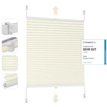 Tür‑Plisseerollo mit Klemmfix – 50 x 120 cm, beige