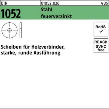 Biscotto di ancoraggio: Rondella rotonda 25 mm x 92 mm, acciaio zincato a caldo, spessore 8 mm