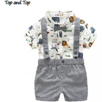 Summer Chic Toddler Boy's Gentleman Clothing with Suspenders
