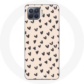 Oppo A93 Abstract Texture Case with Hearts