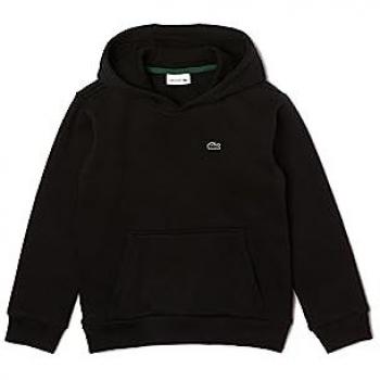Felpa con cappuccio nera Lacoste con ricamo coccodrillo