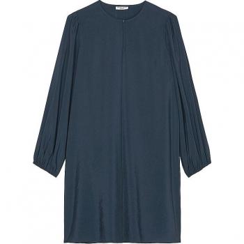 Marc O'Polo Denim Kleid Dunkelblau mit Schlüsselloch-Ausschnitt, Größe XL