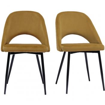 Chaises vintage en velours bronze avec base en métal (lot de 2) COSETTE