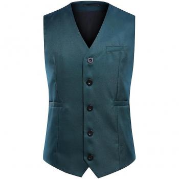 Chaleco Elegante Verde Oscuro para Hombre XL