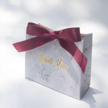 Grey Marble Mini Gift Bag for Weddings
