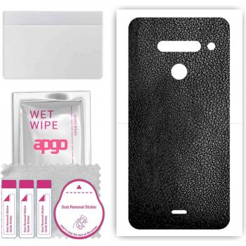 Apgo Black Leather Skin for LG V50 ThinQ 5G