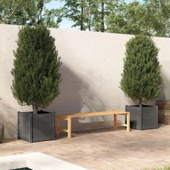 Urban Sprout Pair – 19.7 Pinewood Planters, Grey