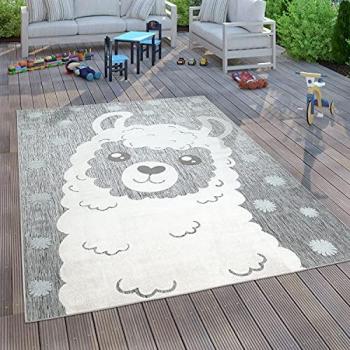 Tappeto Da Gioco Bambini Lama Grigio 120x160 cm