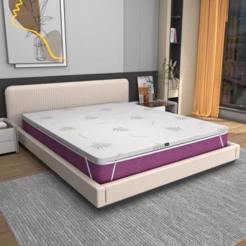 Topper matrimoniale memory foam 160x200 cm con rivestimento Aloe Vera e angoli elastici