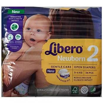 Libero Newborn Size 2 Diaper Pack 34 for 3-6kg