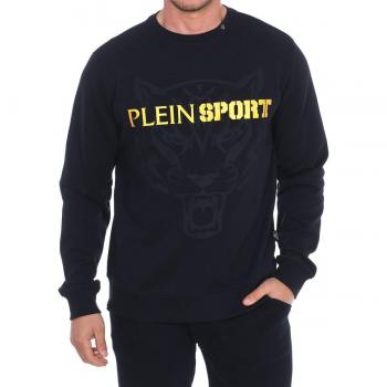 Men's Plein Sport Large Branded Logo Tiger Black Jumper