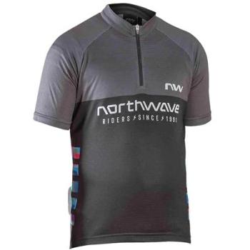 Kinder Fahrradtrikot Northwave kurzarm schwarz/grau