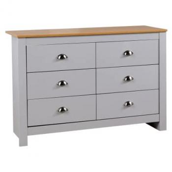 Grey Chest of 6 Drawers for Bedroom Organization