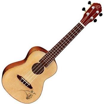 Ortega Guitars RU5 Bonfire Spruce Top Concert Sized Acoustic Ukulele, Natural