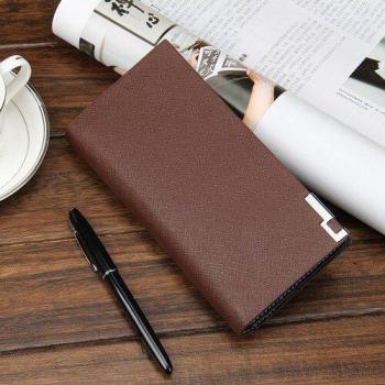 Cartera de piel sintética larga para hombre