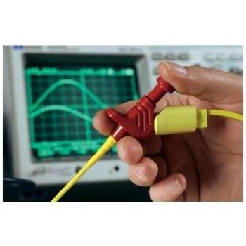 Pince Crocodile 4 mm Enfichable Cat II 300 V Rouge