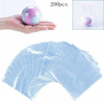 200 Pcs 6X6 Inch Transparent Heat Shrink Bags for Bath Bombs and Crafts