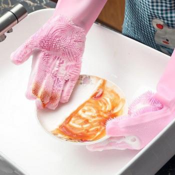Gants de vaisselle en silicone épais