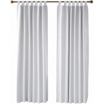 Deconovo Schlaufen Vorhang Verdunkelung 290x140 cm Weiß 2er Set