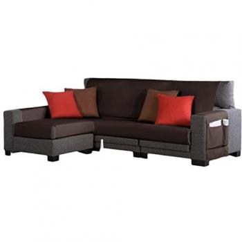 Estoralis Funda Moderna de Sofá – Chaise Longue 275 cm, Brillo Jacquard