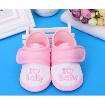 Gentle Step Newborn Shoes: Cotton Prewalkers, Soft Sole, Non-Slip, Pink (Girls) and Blue (Boys)