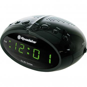 Radio‑Réveil Digital LED Rouge CR‑2466 FM