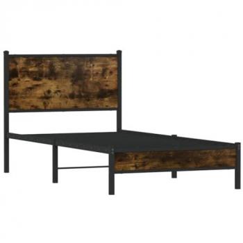 VidaXL Cadre de lit en métal sans matelas chêne fumé 80x200 cm