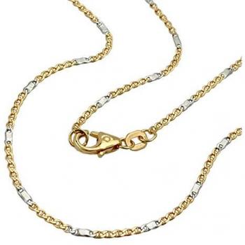 Goldene Stegpanzer Kette 45 cm – 1,4 mm – Bicolor