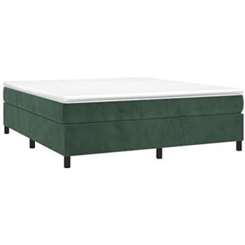 Cama box spring terciopelo verde oscuro 160x200 cm Vidaxl