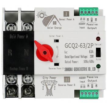 Système d’alimentation photovoltaïque ATS Din Rail 2P 63A Power T Noir/Blanc
