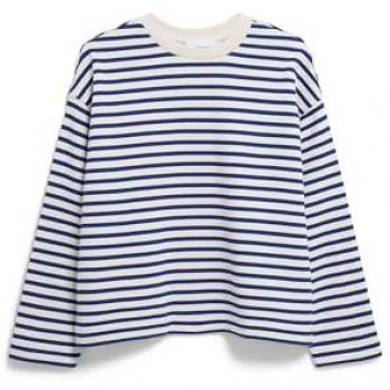 FRANKAA Maarlen Striped Sweatshirt – Damen, Bio-Baumwolle, XS, creme