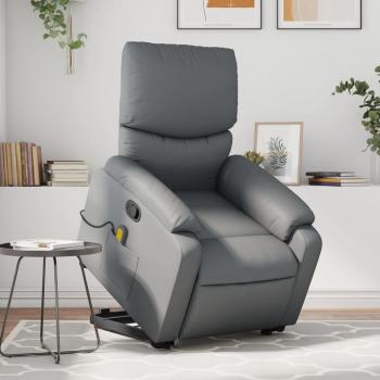 Sillon dormitorio masaje pie cuero artificial Negro vidaXL