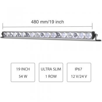 Offroad LED Lichtleiste 7 13 19 Zoll 18W 36W 54W