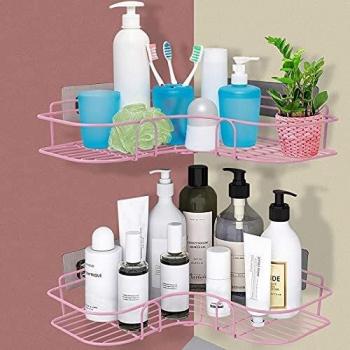 YUNKE Shower Organizer, Bathroom Shelves, Shower Caddy with Adhesive Sticker
