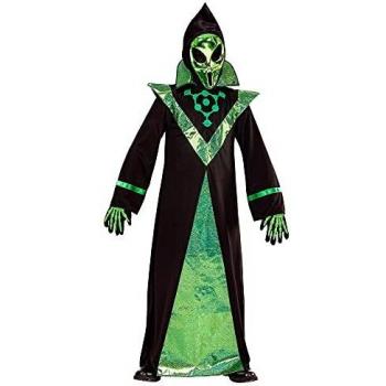 Costume per Bambini Alieno, Con Cappuccio e Maschera, Taglia 130 cm
