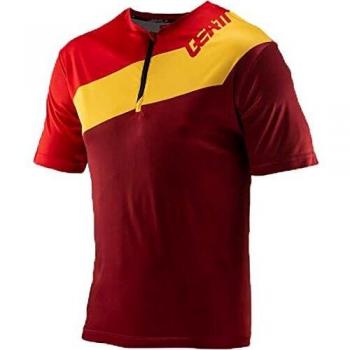 Leatt Le DBX 1.0 Trail‑Trikot – Ultra‑leicht, Reißverschluss an einer Seite, Warmtag‑Unisex M Rubinrot