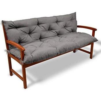Cuscino con Schienale per Panchine Beautissu Grigio chiaro 100x100x10 cm