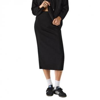 Falda midi lisa negra