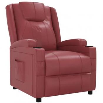 VidaXL Faux Leather Recliner – Wine Red Edition