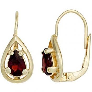 JOBO Funkelnde Granat Ohrhänger 333 Gold