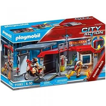 Jouet caserne de pompiers Tran Playmobil PLAYMOBIL City Action 71193 Caserne de pompiers transportable