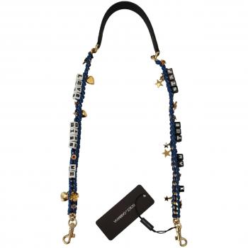 Women's Dolce & Gabbana Love & Kisses Chain Bag Strap Blue & Gold