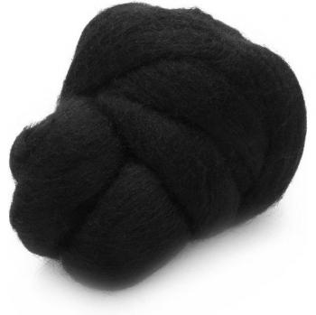 50g Black Wool for Felting Projects