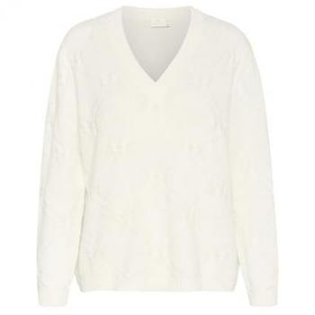 White KAcharlie Pullover, V‑Neck, Regular Fit
