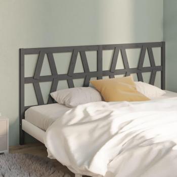 Solid Wood Pine Bed Headboard Grey 206x4x100 cm
